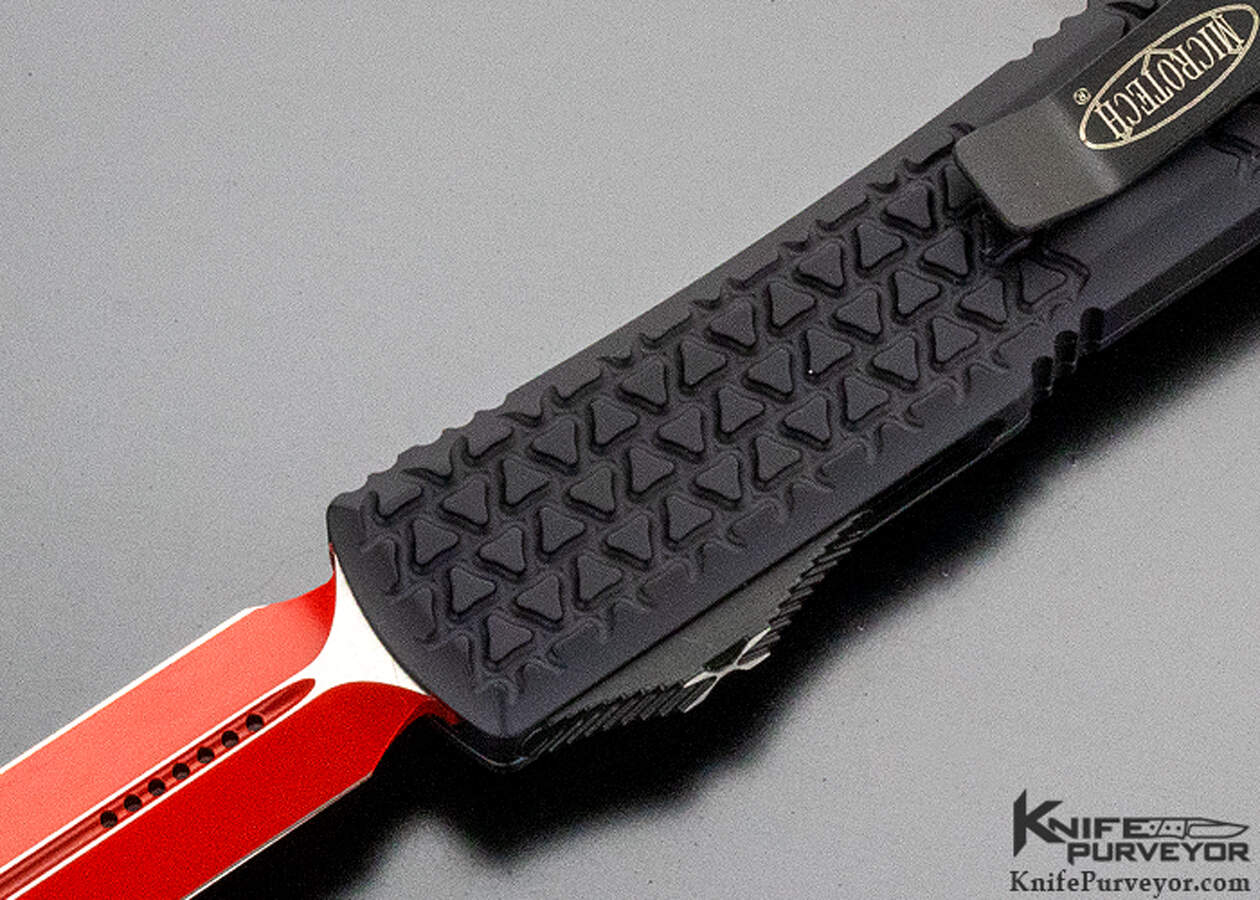 Microtech Custom Knife "Ultratech D/E Tri Grip 122-1 SL" Red Blade - Image 3
