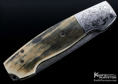 Mike "Whiskers" Allen Custom Knife Sole Authorship Engraved Mastodon Bolster Release Automatic - Image 4