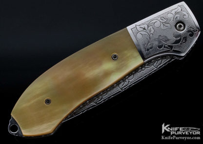 Mike "Whiskers" Allen Custom Knife Sole Authorship Engraved Gold lip Pearl Scale Release - Image 7