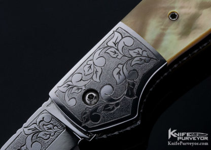 Mike "Whiskers" Allen Custom Knife Sole Authorship Engraved Gold lip Pearl Scale Release - Image 6