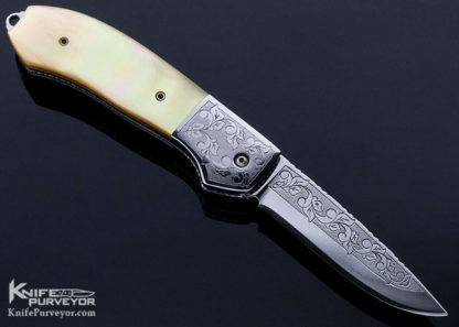 Mike "Whiskers" Allen Custom Knife Sole Authorship Engraved Gold lip Pearl Scale Release - Image 4