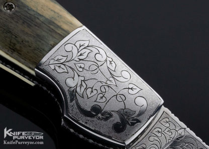 Mike "Whiskers" Allen Custom Knife Sole Authorship Engraved Mastodon Bolster Release Automatic - Image 5
