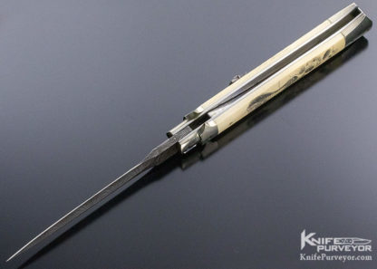 Paul Panak Custom Knife Damascus and Walrus Skull #16 Picklock Auto - Image 7