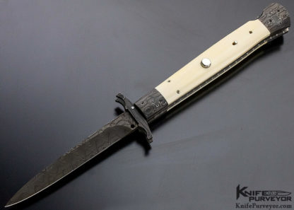 Paul Panak Custom Knife Mammoth and Mike Norris Damascus Auto - Image 4