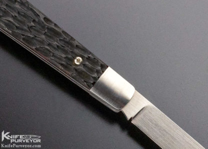 PJ Tomes Custom Knife Single Blade Trapper Jigged Bone Slipjoint - Image 2