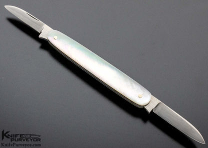PJ Tomes Custom Knife Mother of Pearl Shell 2 Blade Gent's Slipjoint - Image 3