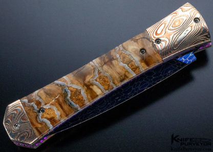 Rainy Vallotton Custom Knife Mokume and Mammoth Molar Auto - Image 6