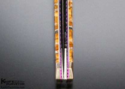 Rainy Vallotton Custom Knife Mokume and Mammoth Molar Auto - Image 3