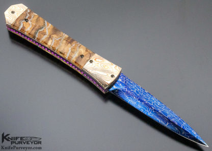 Rainy Vallotton Custom Knife Mokume and Mammoth Molar Auto - Image 8