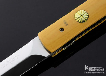 Rainy Vallotton Custom Knife Micarta Automatic Fantail Large Linerlock - Image 3