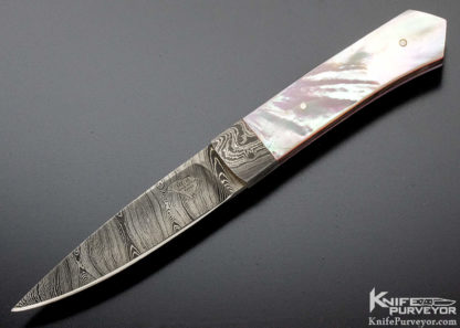 Ralph Smith Custom Knife Mother of Pearl & Damascus Gentleman's Fixed Blade 9893