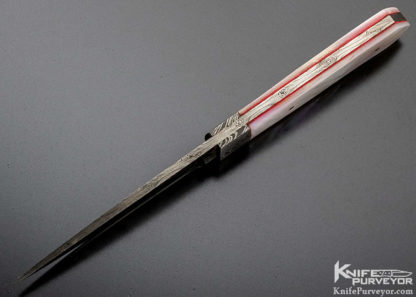 Ralph Smith Custom Knife Mother of Pearl & Damascus Gentleman's Fixed Blade - Image 4