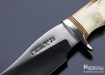 Randall Made Custom Knife  Model 22 Durilum Finger Groove Stag with Sheath - Image 3
