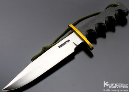 Randall Custom Knife Model 14 "Attack" Bowie Black Micarta And Brass - Image 3