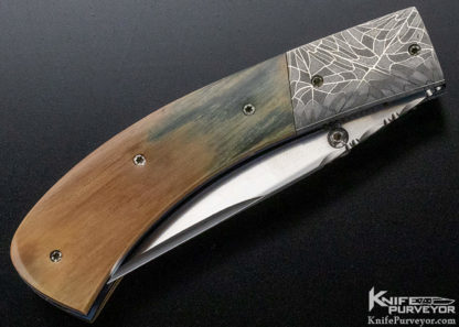 Randy Capdepon Custom Knife Mammoth & Damascus Linerlock - Image 7