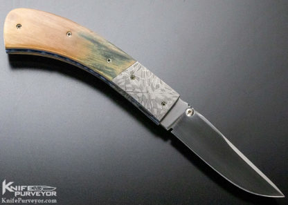 Randy Capdepon Custom Knife Mammoth & Damascus Linerlock - Image 8