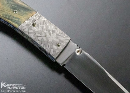 Randy Capdepon Custom Knife Mammoth & Damascus Linerlock - Image 4