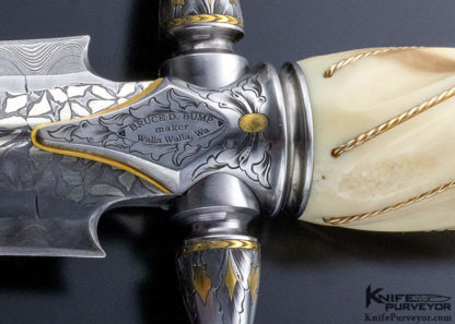Bruce Bump Custom Knife Ray Cover Jr. Engraved Fluted Walrus "Tomb Raider II" Dagger - Image 10