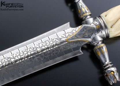 Bruce Bump Custom Knife Ray Cover Jr. Engraved Fluted Walrus "Tomb Raider II" Dagger - Image 13