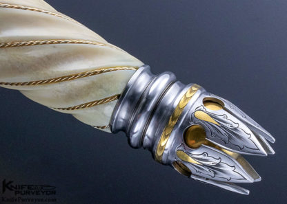 Bruce Bump Custom Knife Ray Cover Jr. Engraved Fluted Walrus "Tomb Raider II" Dagger - Image 8