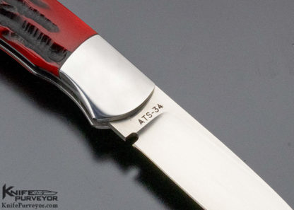 Ray Cover Custom Knife Red Dyed Jigged Bone Lockback - Image 3