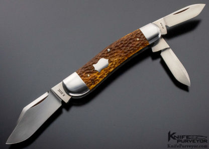 Reese Bose Custom Knife 3 Blade Jigged Bone Sowbelly Slip Joint - Image 2