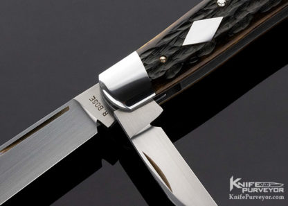Reese Bose Custom Knife 3 Blade "Prototype Cattle Knife" Jigged Bone Slip Joint - Image 5