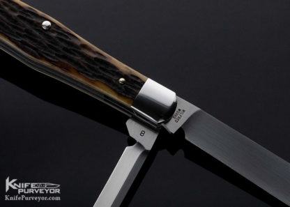 Reese Bose Custom Knife #8 Coffin Jack 2 Blade Remington Jigged Bone Slipjoint