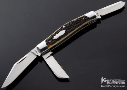 Reese Bose Custom Knife 3 Blade Stockman Remington Jigged Bone Slip Joint - Image 6