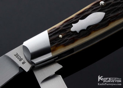 Reese Bose Custom Knife 3 Blade Stockman Remington Jigged Bone Slip Joint - Image 3