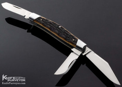 Reese Bose Custom Knife 3 Blade Stockman Remington Jigged Bone Slip Joint - Image 4