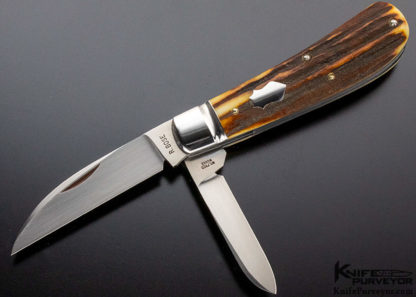 Reese Bose Custom Knife 2 Blade Stag Swayback Jack Knife - Image 2