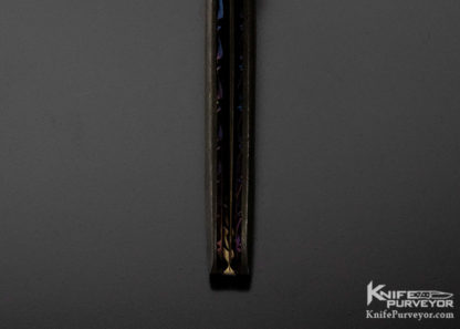 Rick Dunkerley Custom Knife Damascus Black Lip Pearl Window Frame Linerlock - Image 6