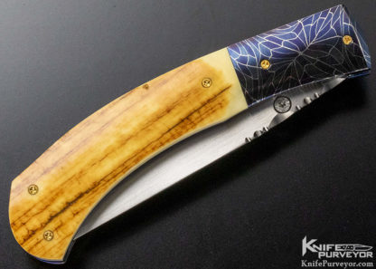 Robert Capdepon Custom Knife Mammoth & Damascus Linerlock - Image 5