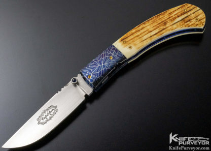 Robert Capdepon Custom Knife Mammoth & Damascus Linerlock - Image 7