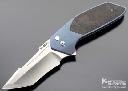 rod olsen custom knife jv galaxy marbled carbon fiber 10064 open