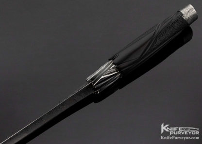 Roger Bergh Custom Knife Carved African Blackwood Fighter - Image 2