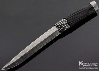 Roger Bergh Custom Knife Carved African Blackwood Fighter - Image 8