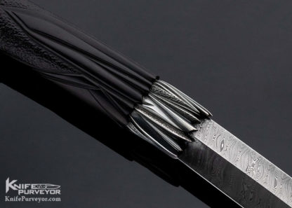 Roger Bergh Custom Knife Carved African Blackwood Fighter - Image 7