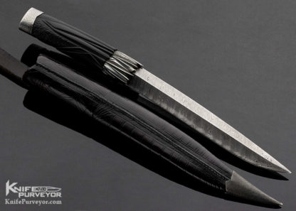 Roger Bergh Custom Knife Carved African Blackwood Fighter - Image 6