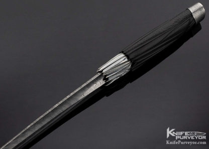 Roger Bergh Custom Knife Carved African Blackwood Fighter - Image 5