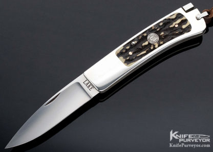 Ron Lake Custom Knife Premium Stag Interframe Tail Lock 10200
