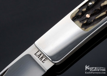 Ron Lake Custom Knife Premium Stag Interframe Tail Lock - Image 2