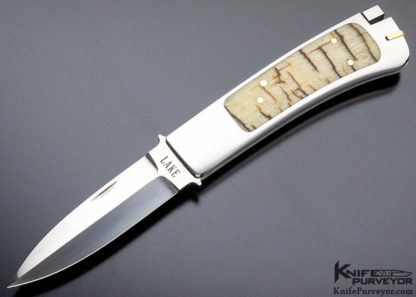 Ron Lake Custom Knife Ram's Horn Interframe Boot Blade Tail Lock with Gold Toothpick #51 9435