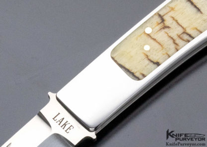 Ron Lake Custom Knife Ram's Horn Interframe Boot Blade Tail Lock with Gold Toothpick #51 - Image 2