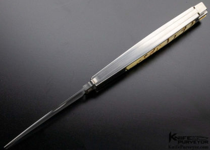Ron Lake Custom Knife Ram's Horn Interframe Boot Blade Tail Lock with Gold Toothpick #51 - Image 6