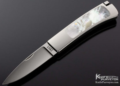 Ron Lake Custom Knife Mother of Pearl Interframe Tail Lock 10096