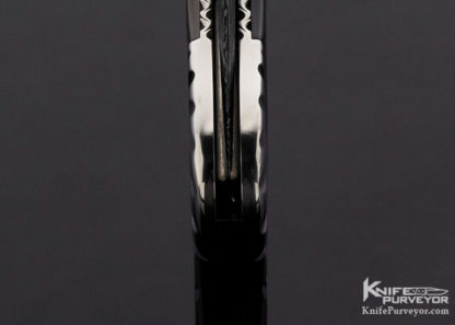 Ron Newton Custom Knife Sole Authorship Damascus and Fluted Nickel Silver with Black Lip Tahitian Pearl Shell Automatic - Image 8