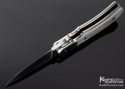 Ron Richard Custom Knife Mother of Pearl Button Lock Folder - Image 3