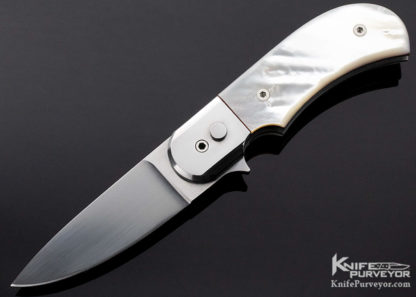 Ron Richard Custom Knife Mother of Pearl Button Lock Folder